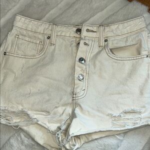 Stylish Cream Women's Shorts